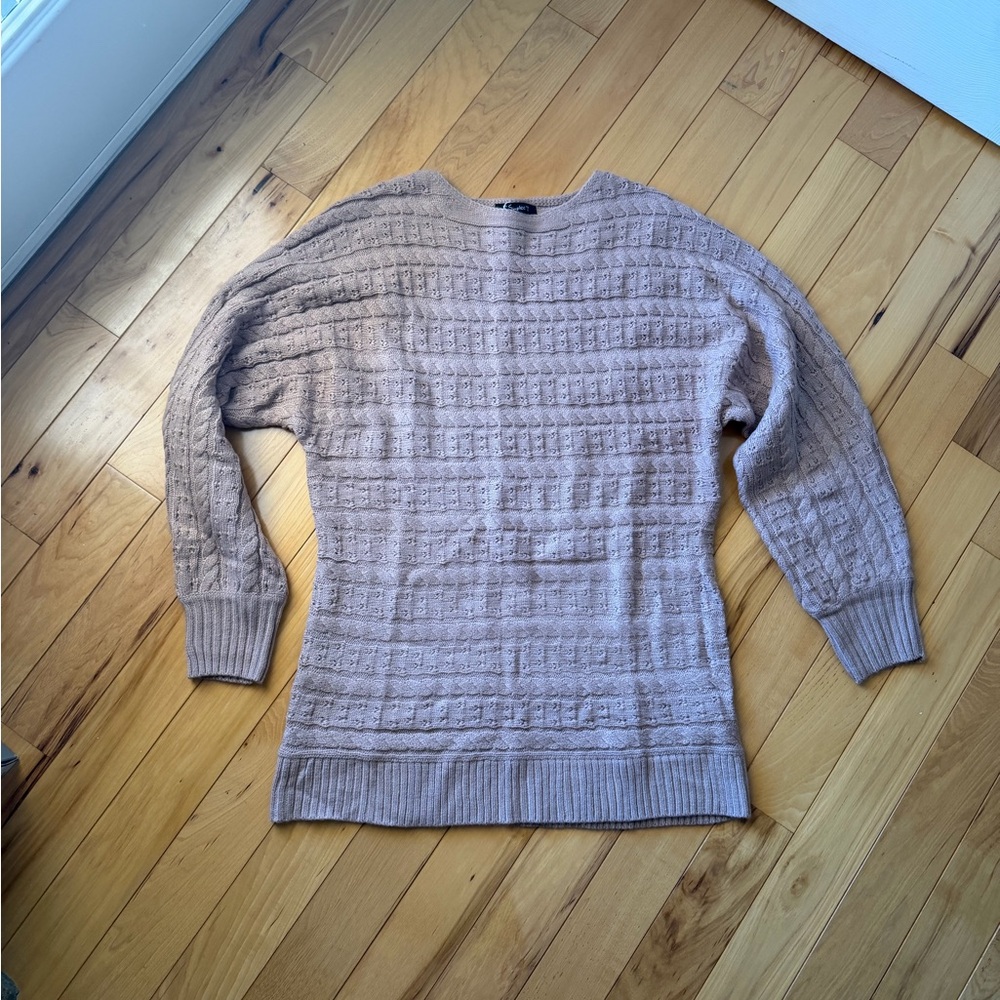 Cozy Tan Sweater Dress